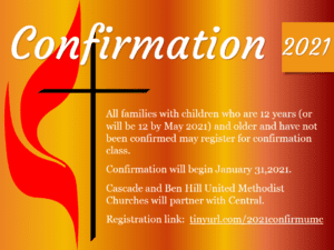 Confirmation 2021 - Central United Methodist Church